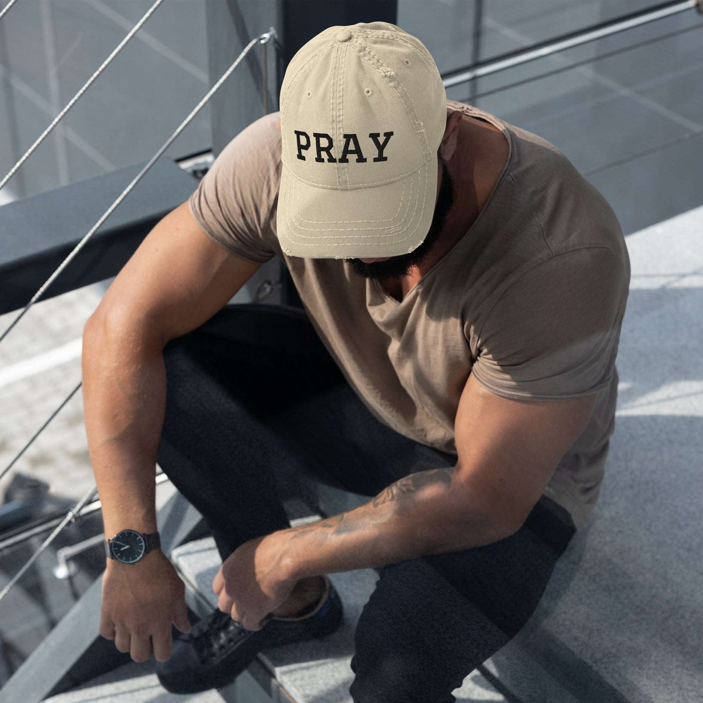 Distressed Dad Hat - PRAY