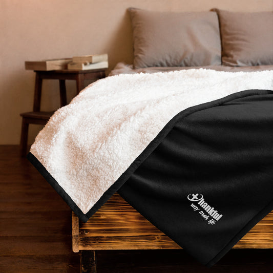 Premium sherpa blanket - Thankful Way Truth Life