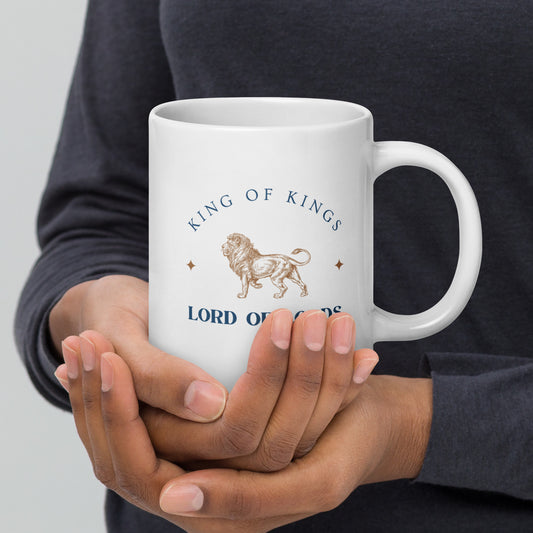 White glossy mug - King of Kings