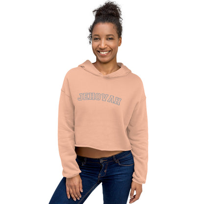 Crop Hoodie with Embroidery - JEHOVAH