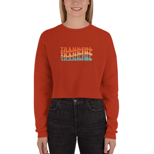 Crop Sweatshirt - Thankful (front)