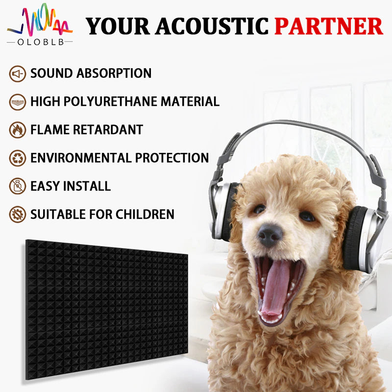 Acoustic Foam Panel 6 12 24 Pcs Sound Insulation Treatment Board