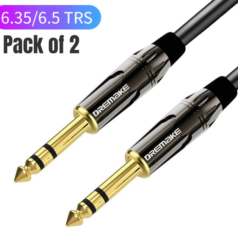 6.35Mm 1/4 TS Guitar Cable Male to Male TS/TRS Balanced Stereo Audio Cable for Electric Guitar Bass Amp Mixer Speaker