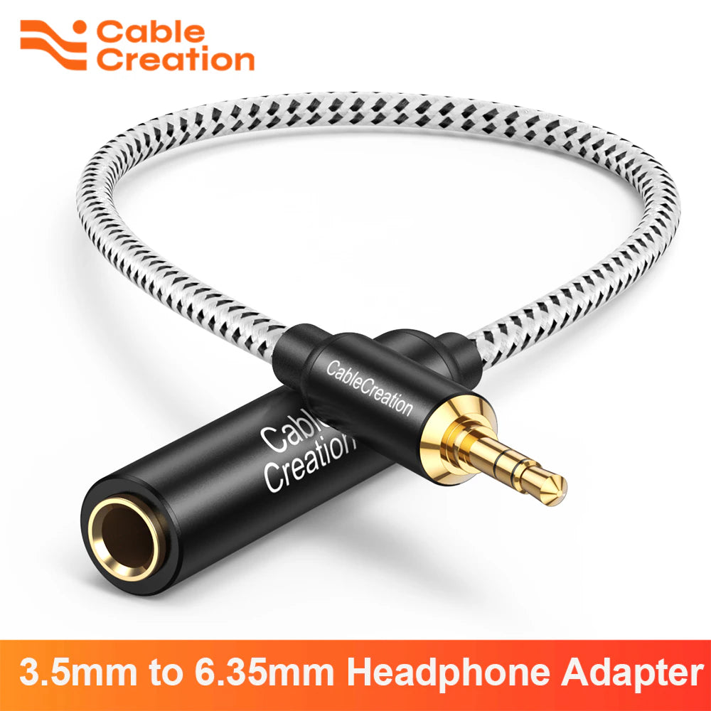Headphone Adapter TRS 6.35 (1/4 Inch) Female to 3.5 (1/8 Inch) Male Adapter Cable