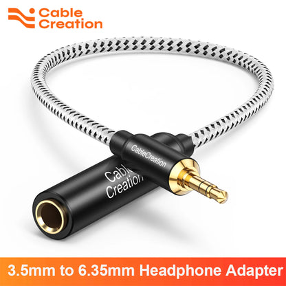 Headphone Adapter TRS 6.35 (1/4 Inch) Female to 3.5 (1/8 Inch) Male Adapter Cable