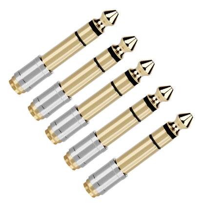 5Pcs 6.35Mm to 3.5Mm Converters 1/4 Inch Male 1/8 Inch Female 6.35 to 3.5 Jack Headphone Audio Adapter Connector Plug