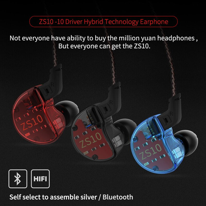 THE ALLROUNDER! Perfect for Keys and any other instruments: KZ ZS10 4Ba+1Ddhybrid In-Ear Earphone Headset