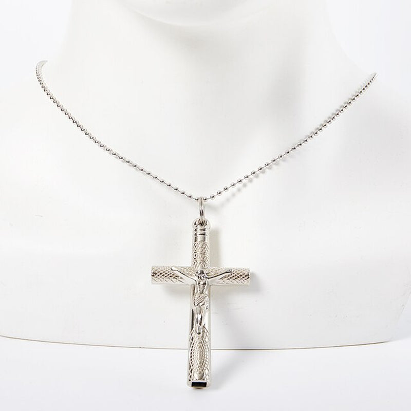 Jesus Cross Drum Key with Chain Necklace